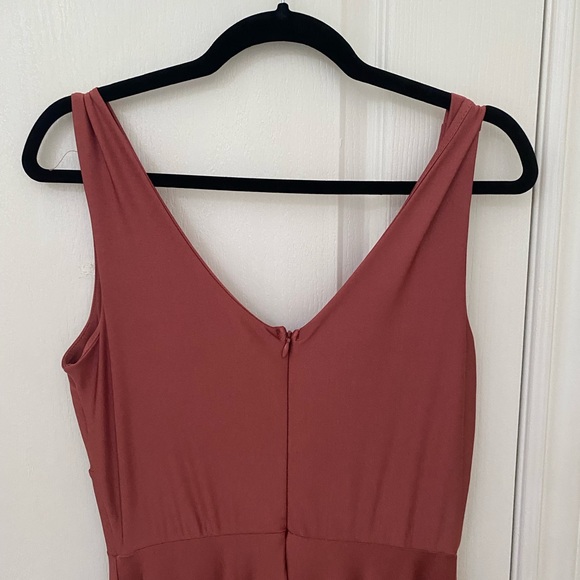 Floor Length V-Neck Dress - Picture 3 of 6